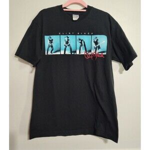 Clint Black Down The Black Top We Go.. Country Music T Shirt Sz Medium Black